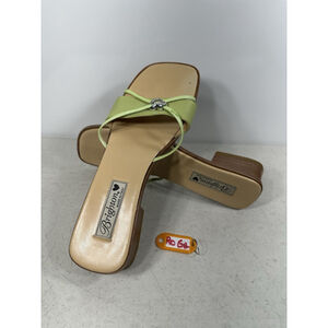 Brighton Loreta Green Sandals Italian Leather Metal Heart Accent Women's 9
